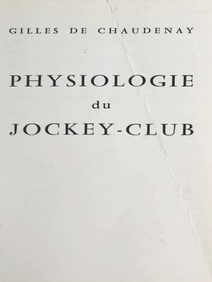 cover image of Physiologie du Jockey-club